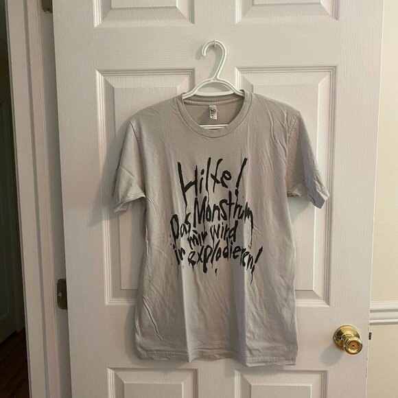AMERICAN APPAREL Monster Anime Gray T Shirt with Text Short Sleeves Size M - Picture 1 of 8
